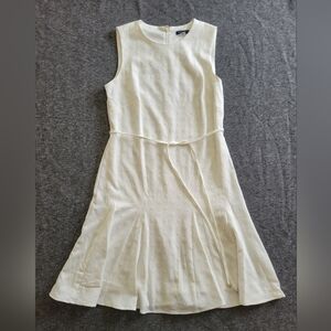 Tommy Hilfiger Ivy White Sleeveless Eyelet Midi Dress Sz 2 Waist Tie